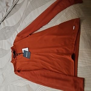 DKNY Brand NWT Mock Neck Pullover Knit w/sheer long sleeves